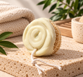 ROSEMETIK rose-shaped cold-process soap with natural loofah