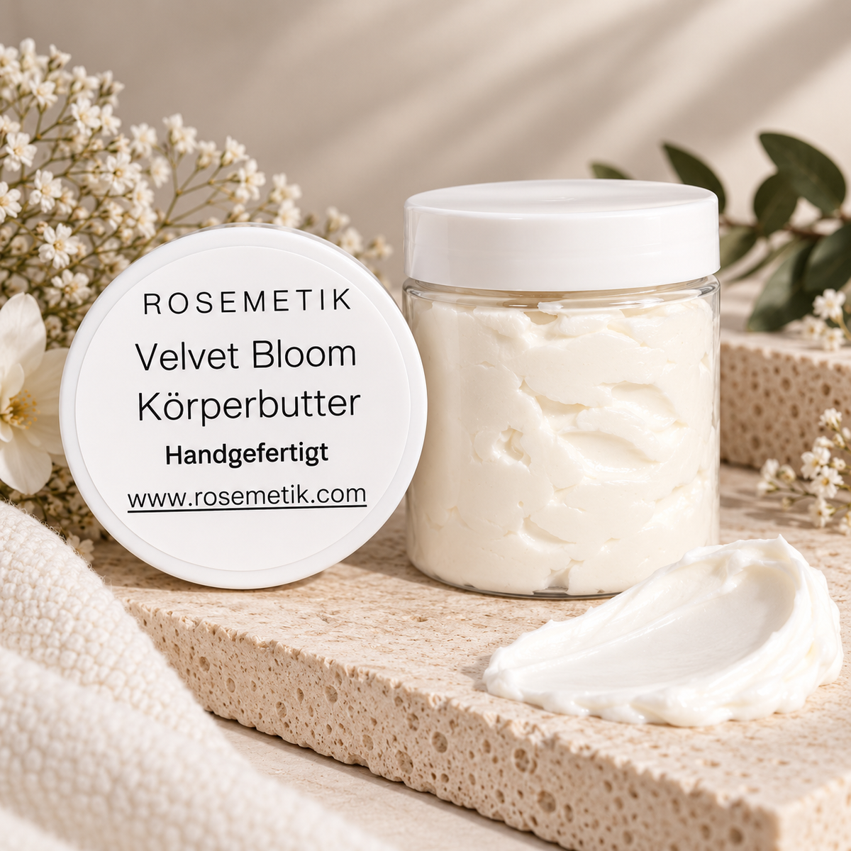 ROSEMETIK Velvet Bloom Körperbutter – handgefertigt in der Schweiz