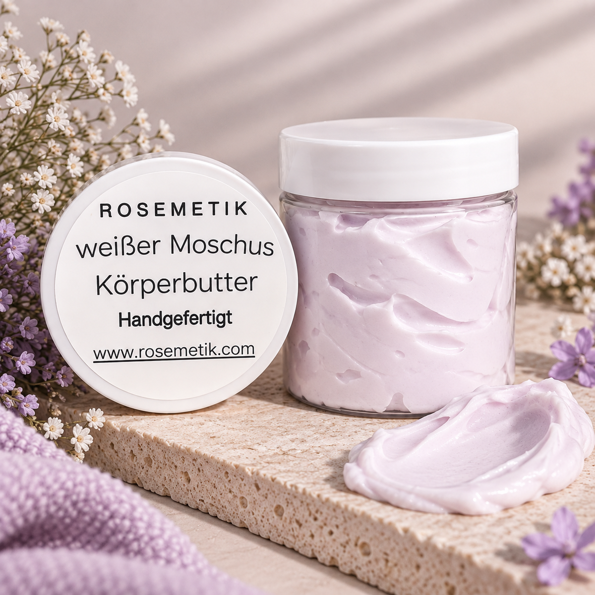 ROSEMETIK Weißer Moschus Körperbutter – handgefertigt in der Schweiz